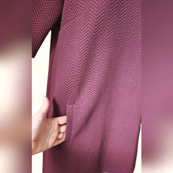 Halogen Dress‎ Mod Sweater Sweatshirt Short Chevron Embroidered Quilted Purple M - Picture 4 of 10